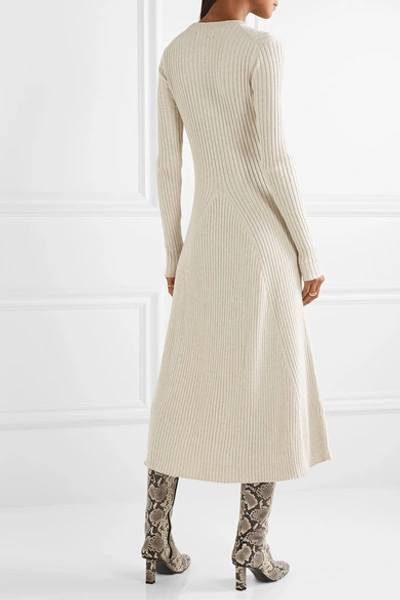 Shop Anna Quan Astrid Ribbed Cotton Midi Dress In White