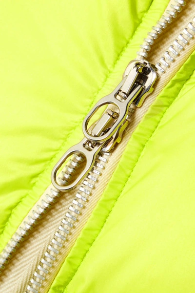 Shop Acne Studios Oversized Hooded Quilted Neon Shell Down Jacket In Chartreuse