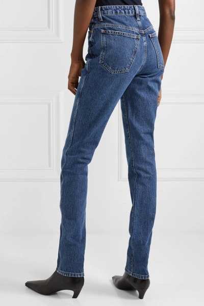 Shop Khaite Daria High-rise Slim-leg Jeans In Dark Denim