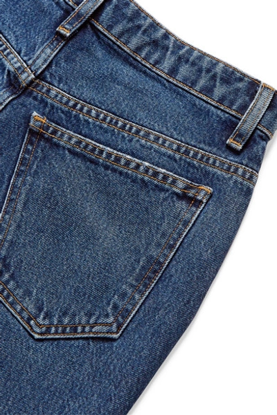 Shop Khaite Daria High-rise Slim-leg Jeans In Dark Denim