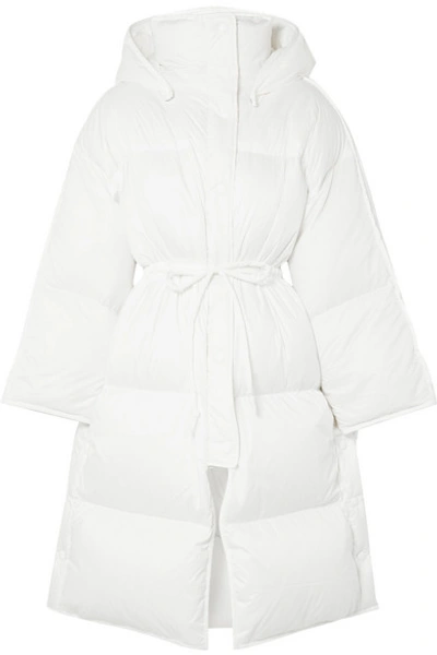 Shop Acne Studios Ottie Oversized Hooded Quilted Shell Down Coat In White
