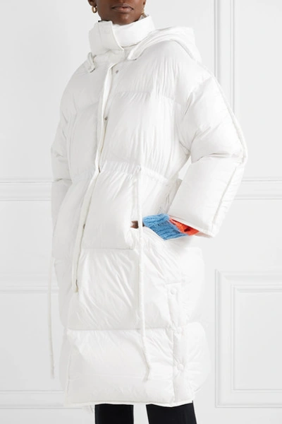 Shop Acne Studios Ottie Oversized Hooded Quilted Shell Down Coat In White