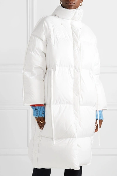 Shop Acne Studios Ottie Oversized Hooded Quilted Shell Down Coat In White