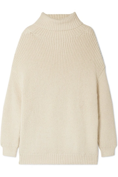 Shop Mara Hoffman Evren Oversized Alpaca And Organic Cotton-blend Turtleneck Sweater In Cream