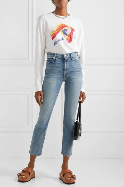 Shop Mother The Dazzler High-rise Straight-leg Jeans In Blue