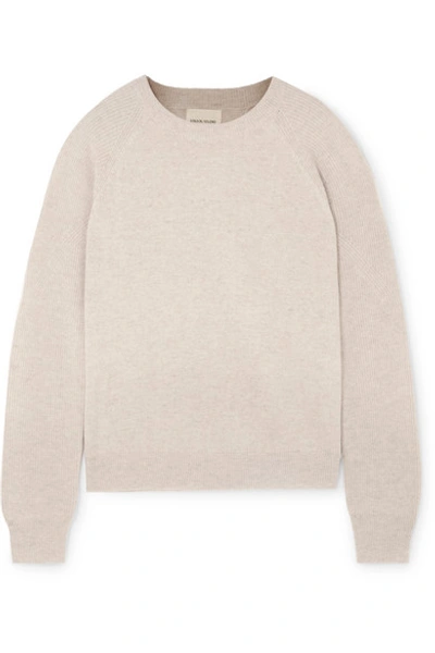 Shop Loulou Studio Levanzo Ribbed Mélange Cashmere Sweater In Beige