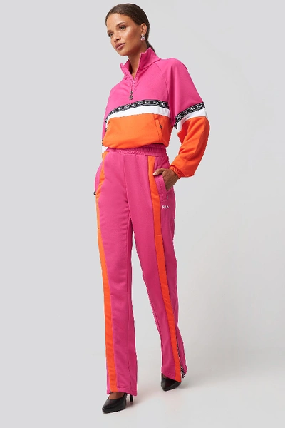 Shop Fila Sachika Track Trousers Pink In Pink Yarrow/mandarin Orange