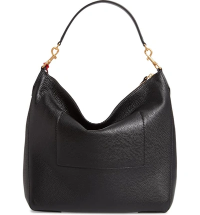 Shop Tory Burch Perry Leather Hobo Bag In Black