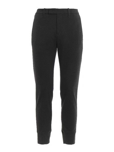 Shop Dondup Robby Viscose Trousers In Dark Grey