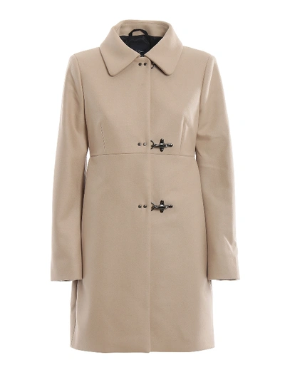 Shop Fay Wool Blend Three-hook Coat In Beige