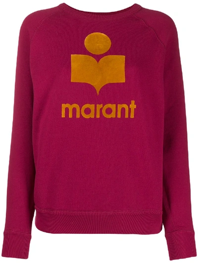 Shop Isabel Marant Étoile Logo Print Sweatshirt In Fuchsia