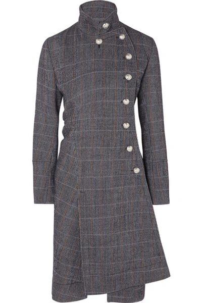 Shop Chloé Asymmetric Double-breasted Wool-blend Coat In Gray