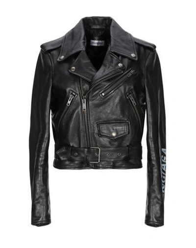 Shop Balenciaga Biker Jacket In Black