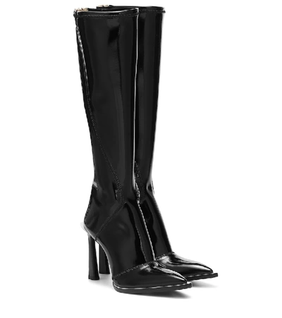 Shop Fendi Fframe Knee-high Neoprene Boots In Black