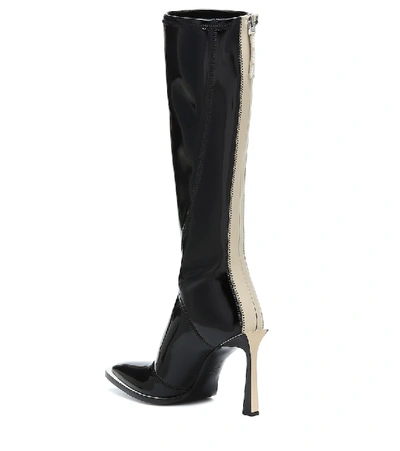 Shop Fendi Fframe Knee-high Neoprene Boots In Black
