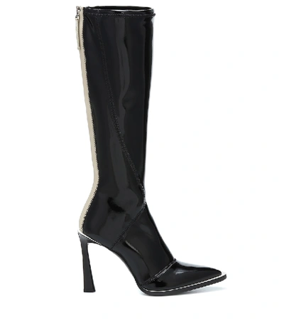 Shop Fendi Fframe Knee-high Neoprene Boots In Black