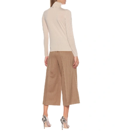 Shop Max Mara Anta Wool Turtleneck Sweater In Beige