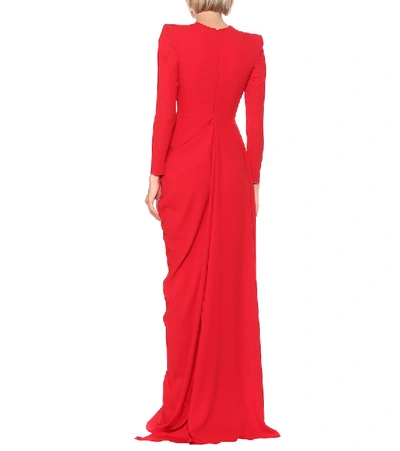 Shop Alex Perry Knox Satin-crêpe Gown In Red