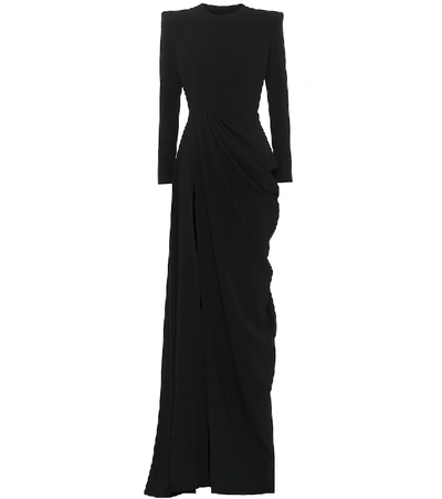 Shop Alex Perry Knox Satin-crêpe Gown In Black