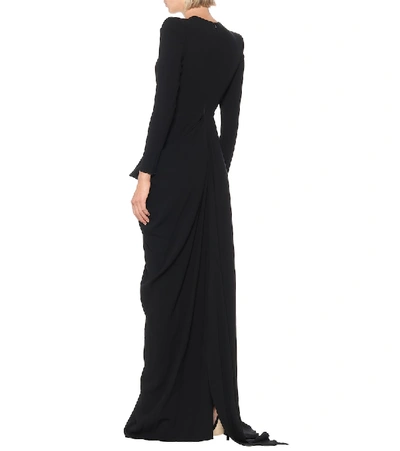 Shop Alex Perry Knox Satin-crêpe Gown In Black