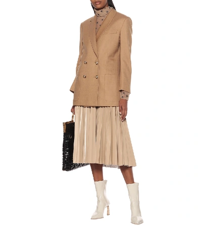 Shop Fendi Stretch-wool Blazer In Brown
