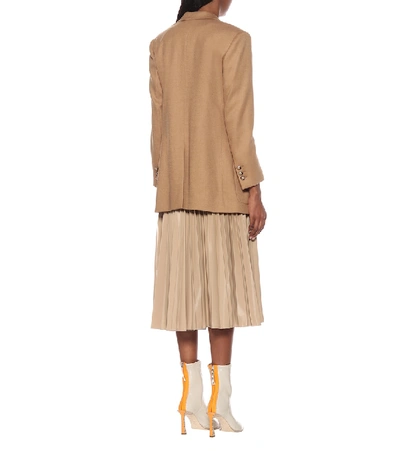 Shop Fendi Stretch-wool Blazer In Brown