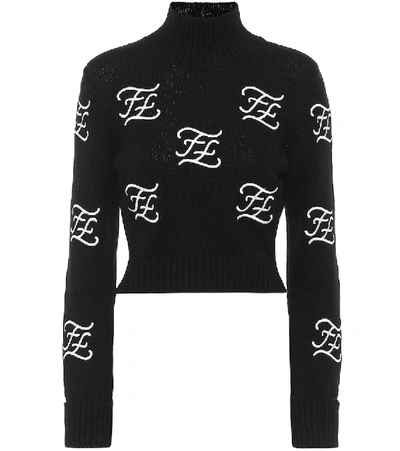 Shop Fendi Wool And Cashmere Sweater In Black