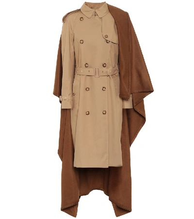 Shop Burberry Cotton And Cashmere Coat In Beige