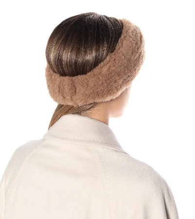 Shop Max Mara Ovidio Camel Wool And Silk Headband In Brown