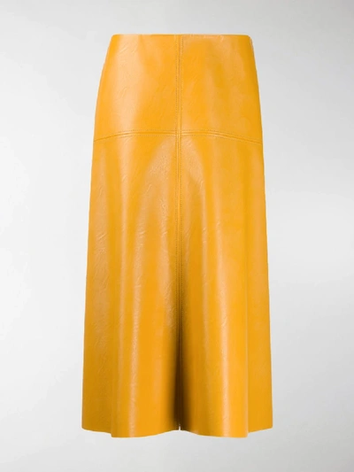 Shop Stella Mccartney Faux Leather Skirt In Yellow