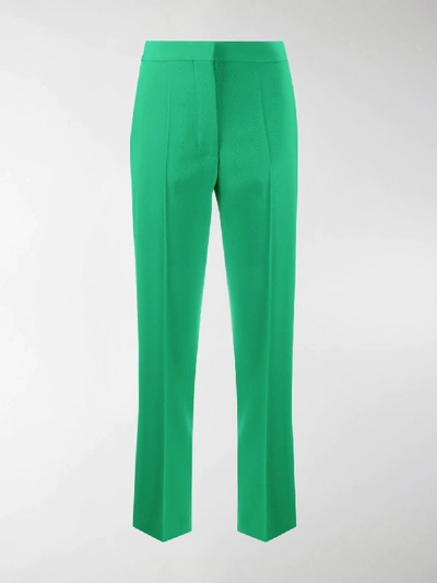 Shop Stella Mccartney Cropped Straight-leg Trousers In Green