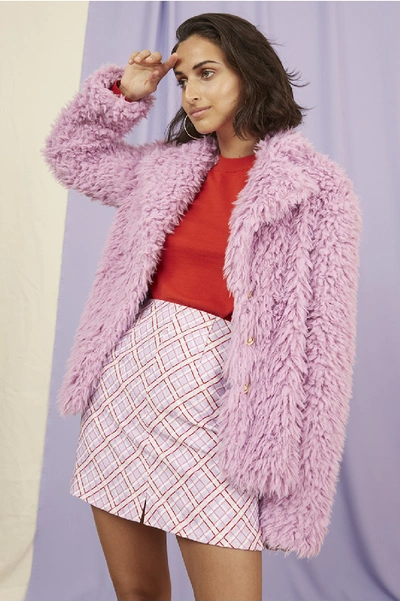 Shop Finders Keepers Bonny Fur Jacket In Mauve