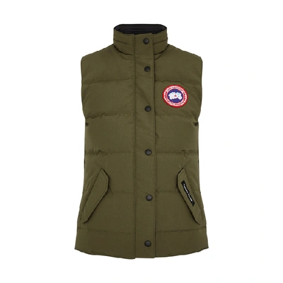 Shop Canada Goose Freestyle Army Green Quilted Shell Gilet In Dark Green
