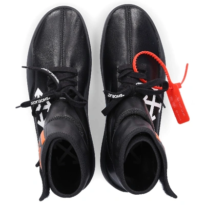 Shop Off-white High-top Sneakers Nappa Moto Wrap Sneaker In Black