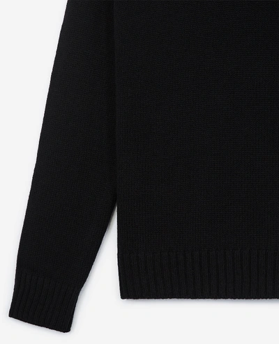 Shop The Kooples Loose-fitting Black Wool Sweater W/high Neck