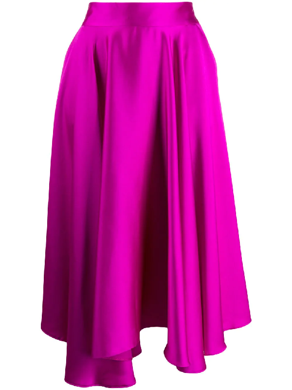 Styland Ruffle Asymmetric Midi Skirt In Purple | ModeSens