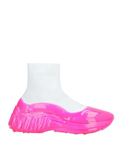 Shop Miu Miu Woman Ankle Boots White Size 7.5 Textile Fibers