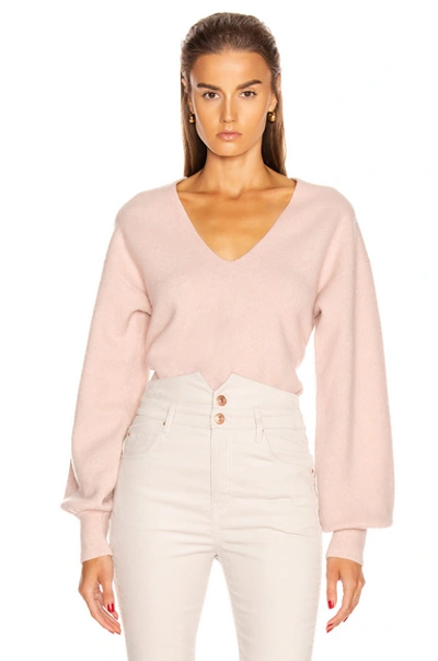 Shop Equipment Liriene V Neck Sweater In Misty Rose