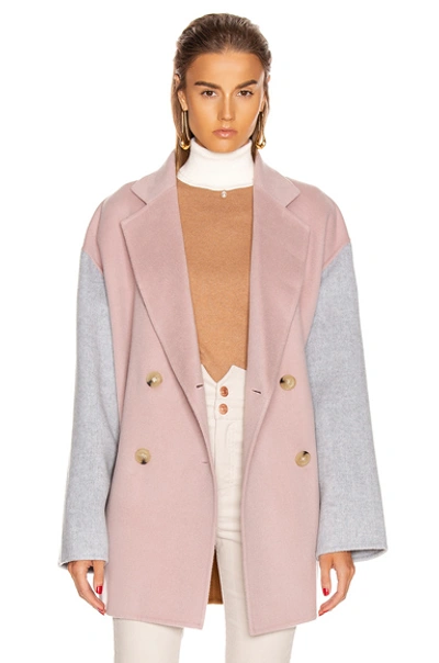 Shop Acne Studios Odine Double Coat In Powder Pink Melange