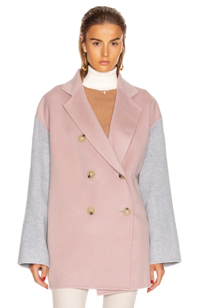 Shop Acne Studios Odine Double Coat In Powder Pink Melange