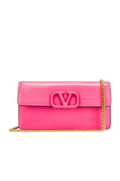 Shop Valentino Vsling Wallet On Chain Bag In Pink In Mac Rose