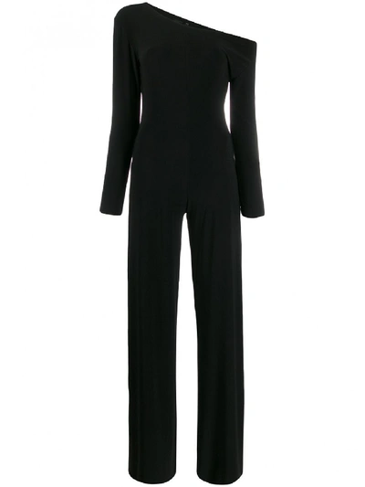 Shop Norma Kamali Off Shoulder Jumpsuit In Black