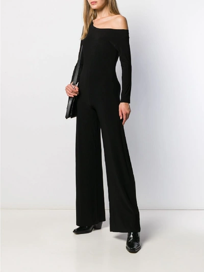 Shop Norma Kamali Off Shoulder Jumpsuit In Black