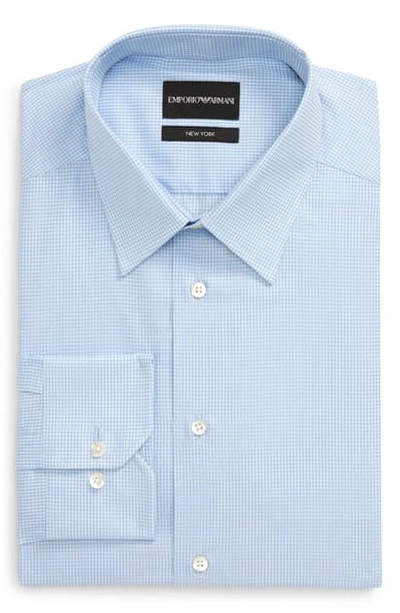Shop Emporio Armani Trim Fit Check Dress Shirt In Light Blue