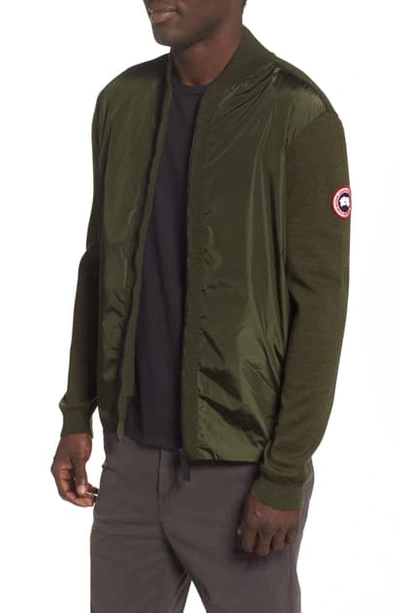 Shop Canada Goose Windbridge Regular Fit Sweater Jacket In Military Green
