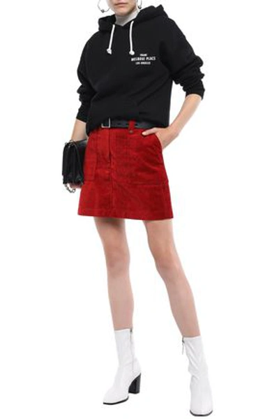 Shop Mcq By Alexander Mcqueen Velvet Mini Skirt In Brick