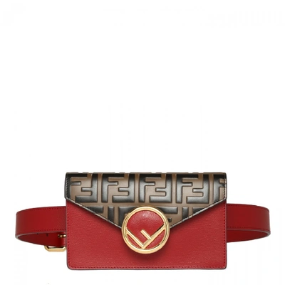 Shop Fendi Leather Belt-bag In Red