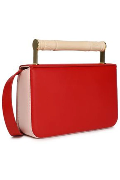 Shop Aevha London Woman Helve Resin-trimmed Two-tone Leather Shoulder Bag Red