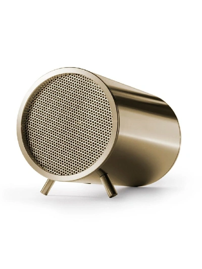 Shop Leff Amsterdam Gold Unisex Brass Tube Audio Speaker In Neutrals