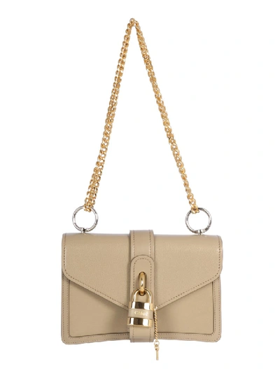Shop Chloé Aby Leather Shoulder Bag In Neutrals